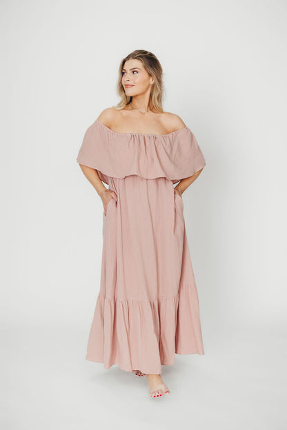 Josie 100% Cotton Maxi Dress in Rose - Bump & Nursing Friendly