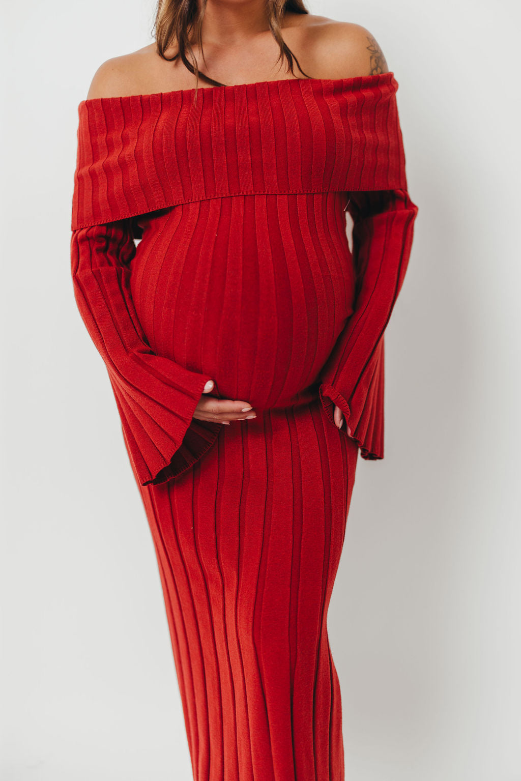 Evella Maxi Dress in Red - Bump Friendly
