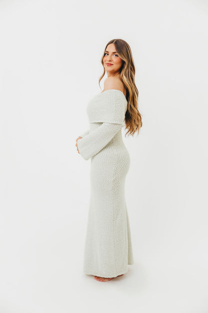 Nora Knit Maxi Dress in Seafoam- Bump Friendly