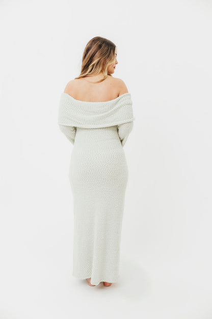 Nora Knit Maxi Dress in Seafoam- Bump Friendly
