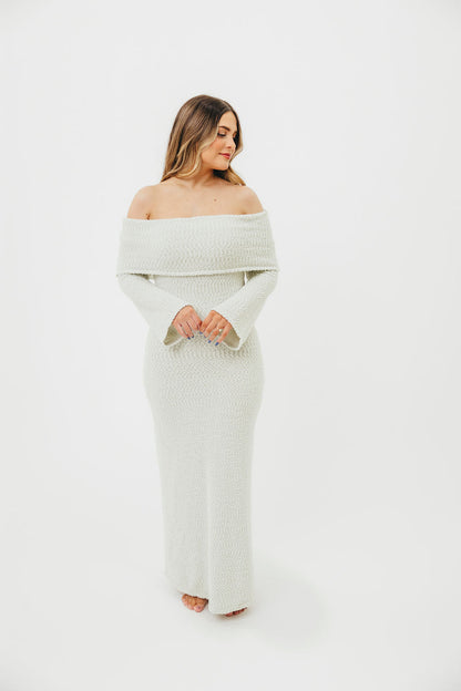 Nora Knit Maxi Dress in Seafoam- Bump Friendly