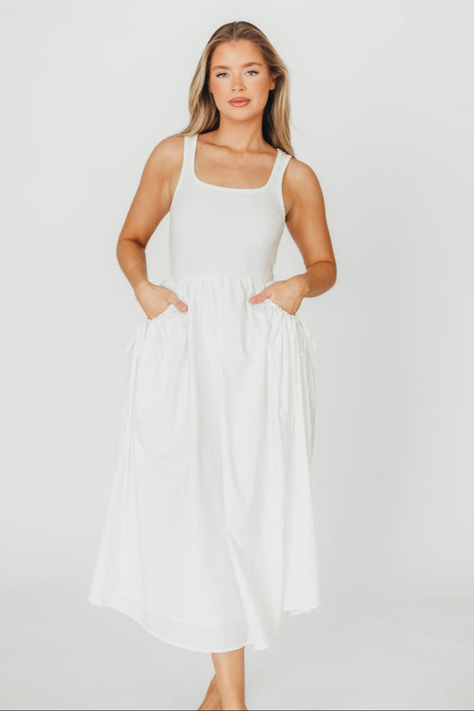 Lucca Midi Dress in Off-White