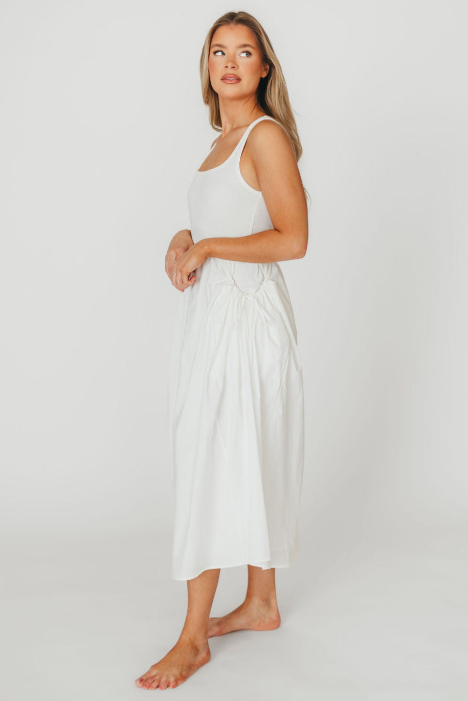 Lucca Midi Dress in Off-White