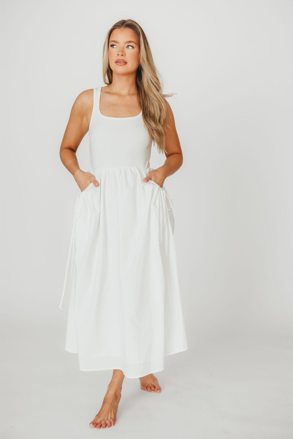 Lucca Midi Dress in Off-White