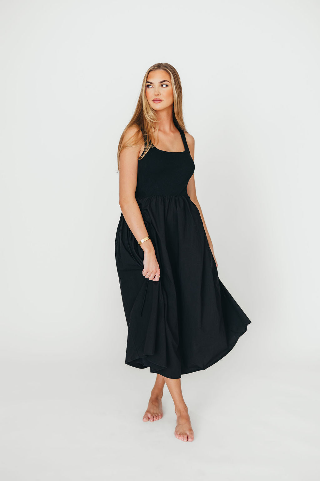 Lucca Midi Dress in Black