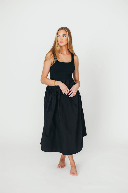 Lucca Midi Dress in Black