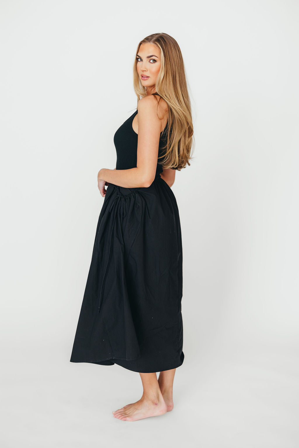Lucca Midi Dress in Black