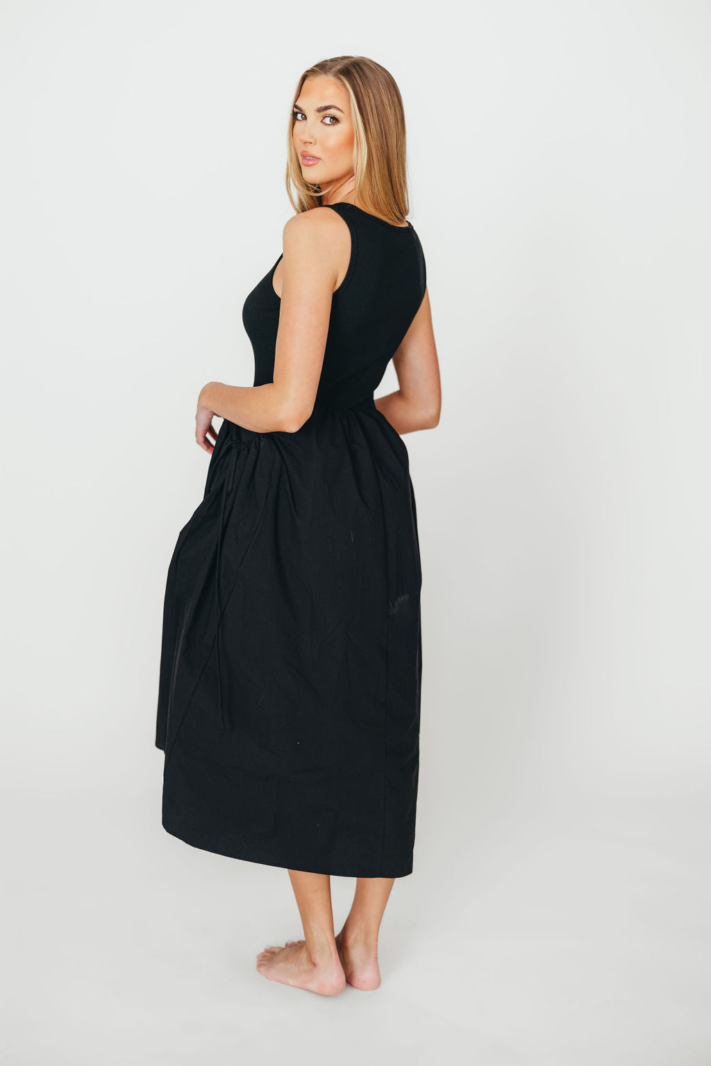 Lucca Midi Dress in Black