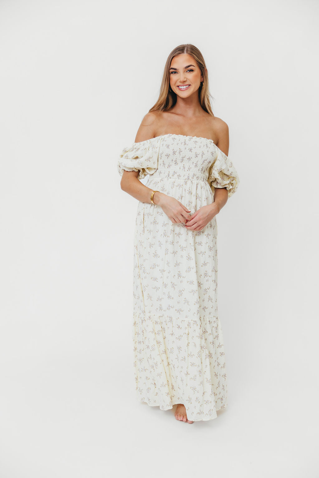 Livvy 100% Cotton Maxi Dress in Lilac Floral - Bump Friendly & Inclusive Sizing