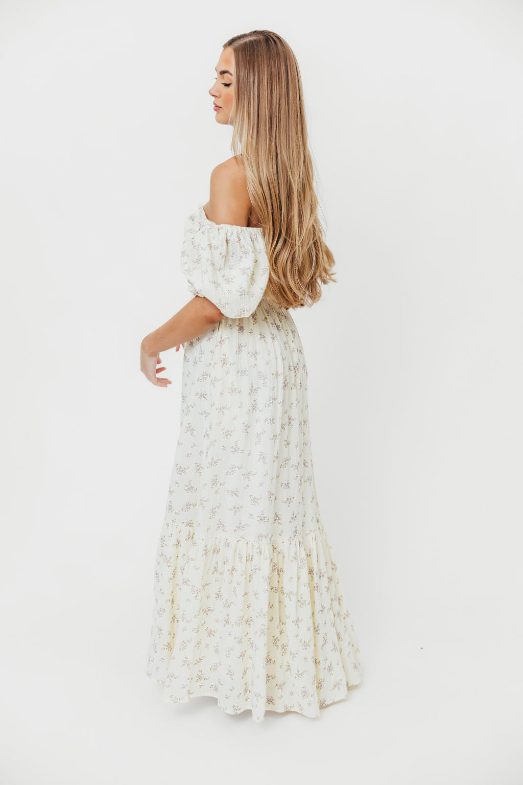 Livvy 100% Cotton Maxi Dress in Lilac Floral - Bump Friendly & Inclusive Sizing