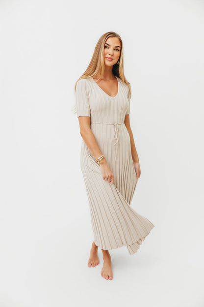 Oakley Ribbed Maxi Dress in Dusty Taupe - Bump Friendly