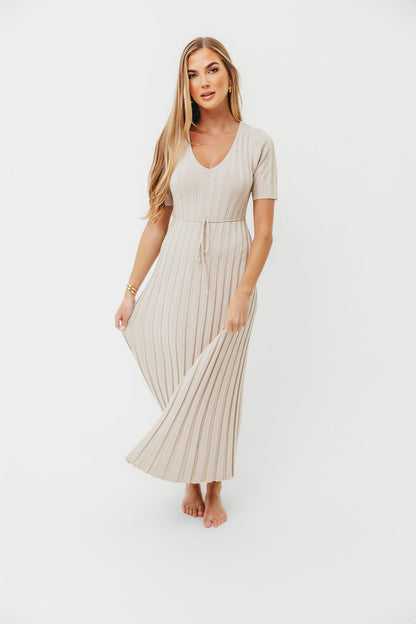 Oakley Ribbed Maxi Dress in Dusty Taupe - Bump Friendly