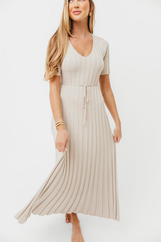 Oakley Ribbed Maxi Dress in Dusty Taupe - Bump Friendly