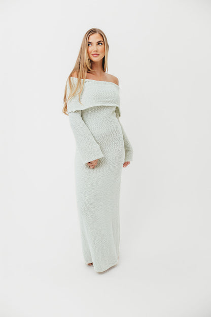 Nora Knit Maxi Dress in Seafoam- Bump Friendly