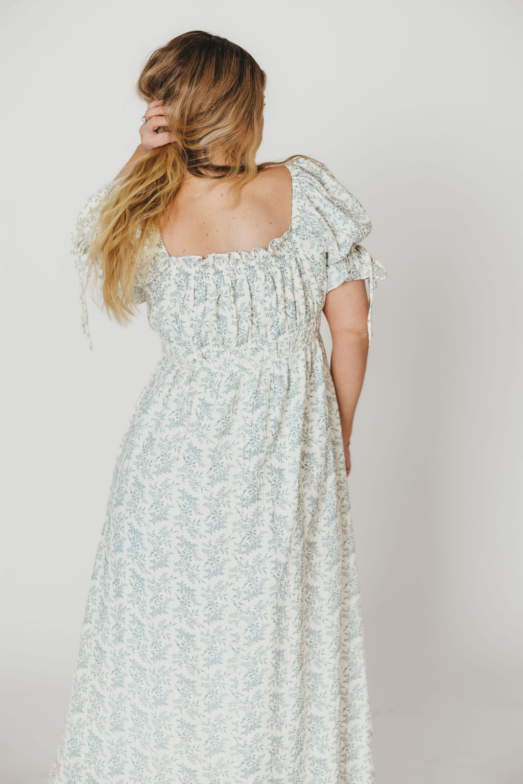 100% Cotton Savanna Steppe Dress in Blue- Bump Friendly & Inclusive Sizing