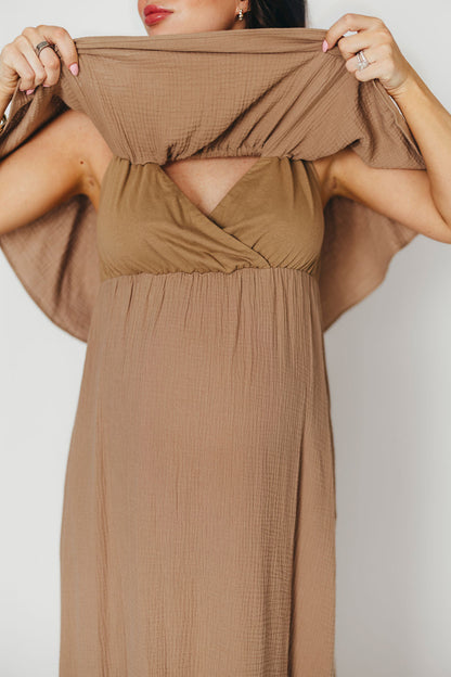 Josie 100% Cotton Maxi Dress in Dry Thyme - Bump & Nursing Friendly