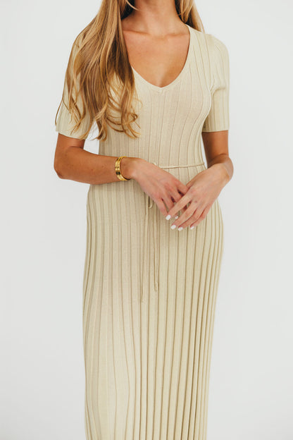 Oakley Ribbed Maxi Dress in Dusty Lime - Bump Friendly