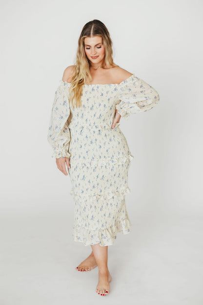 The Chloe Midi Dress in Blue - Bump Friendly