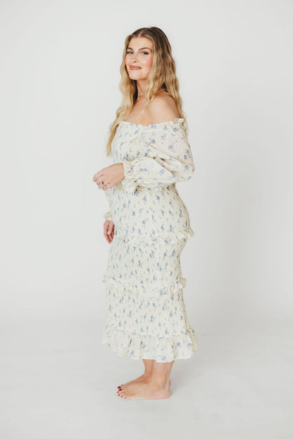The Chloe Midi Dress in Blue - Bump Friendly