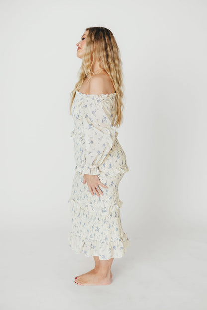 The Chloe Midi Dress in Blue - Bump Friendly