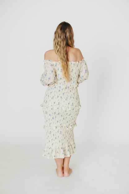 The Chloe Midi Dress in Blue - Bump Friendly