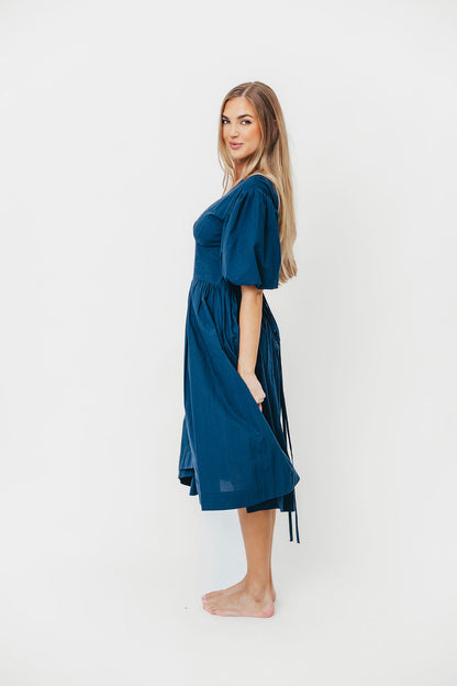 Gayle Midi Dress in Dark Navy