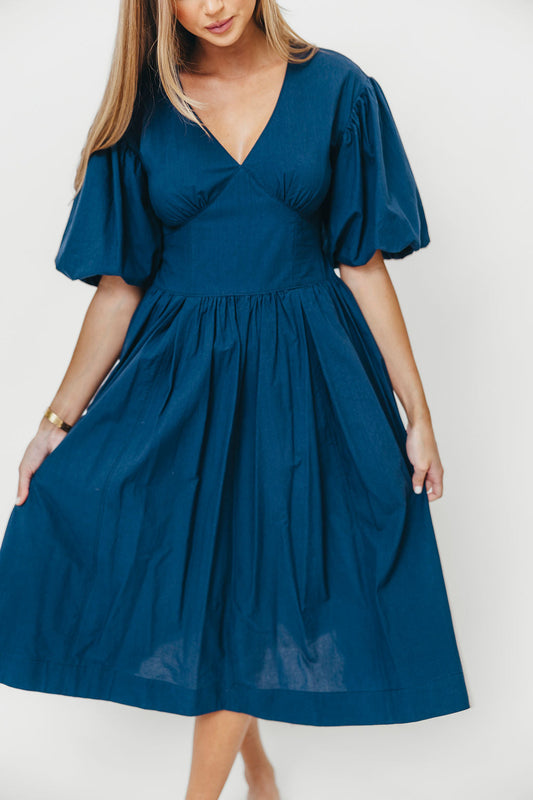 Gayle Midi Dress in Dark Navy