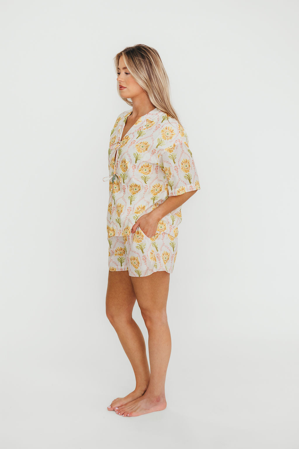 Catarina 100% Cotton Shirt & Shorts Set in Floral
