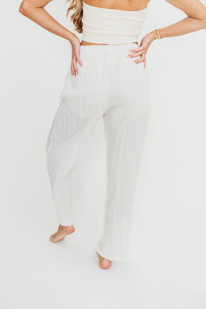 Harmony Crinkle Fabric Pants in Milk (Please see description)