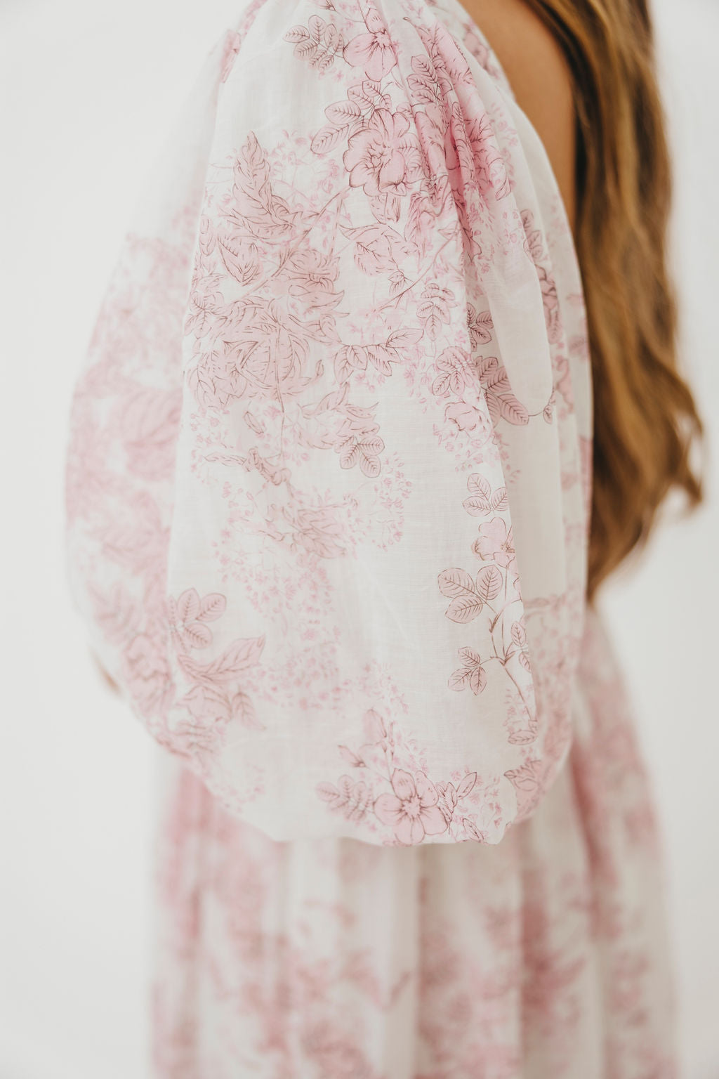 Harlow Midi Dress in Light Pink Floral - Bump Friendly & Inclusive Sizing (S-3XL)