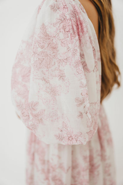 Harlow Midi Dress in Light Pink Floral - Bump Friendly & Inclusive Sizing (S-3XL)