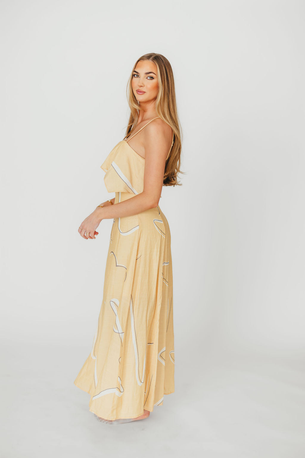 Lark Ruffle Detail Maxi Dress in Mango