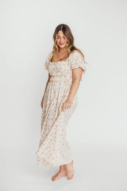 Finley 100% Cotton Peplum Midi Dress in Petal Pink - Bump & Nursing Friendly