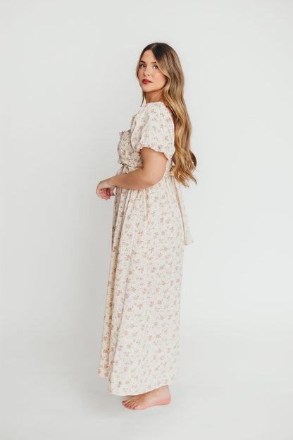 Finley 100% Cotton Peplum Midi Dress in Petal Pink - Bump & Nursing Friendly