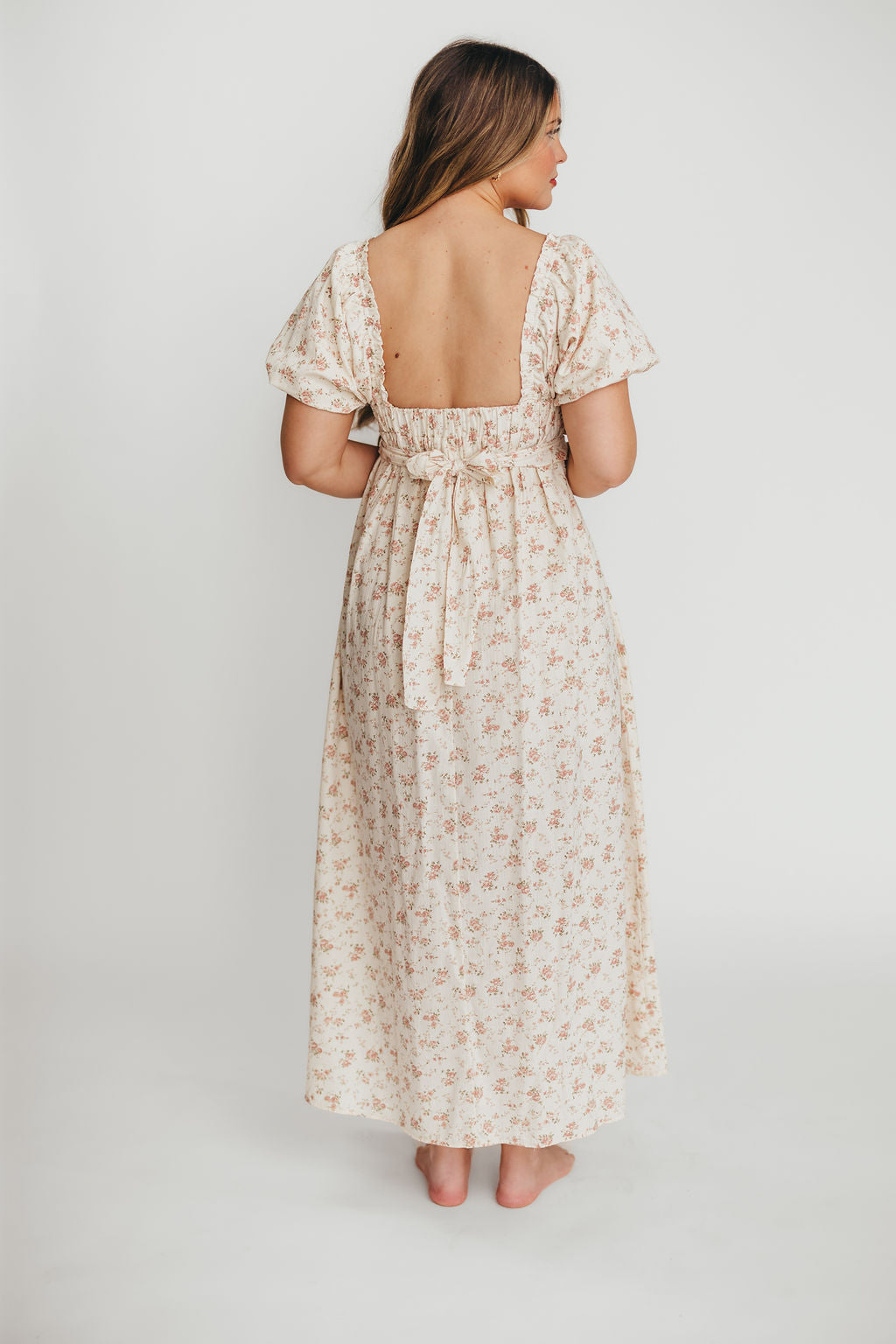 Finley 100% Cotton Peplum Midi Dress in Petal Pink - Bump & Nursing Friendly