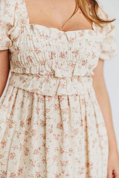 Finley 100% Cotton Peplum Midi Dress in Petal Pink - Bump & Nursing Friendly