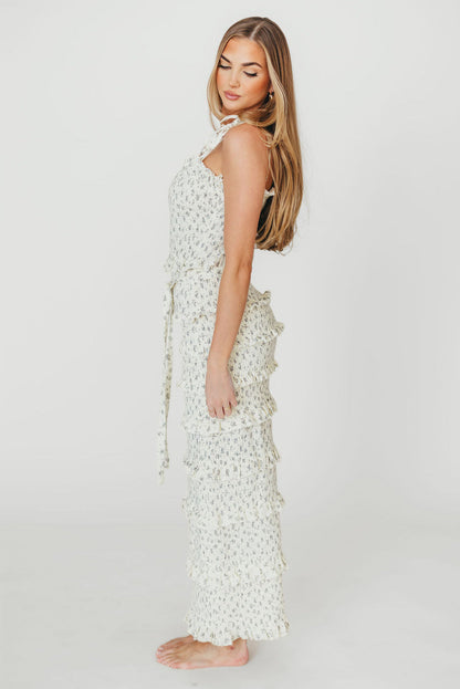 Harley Maxi Dress in Gray Floral - Bump Friendly