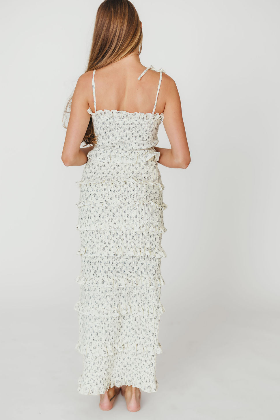 Harley Maxi Dress in Gray Floral - Bump Friendly