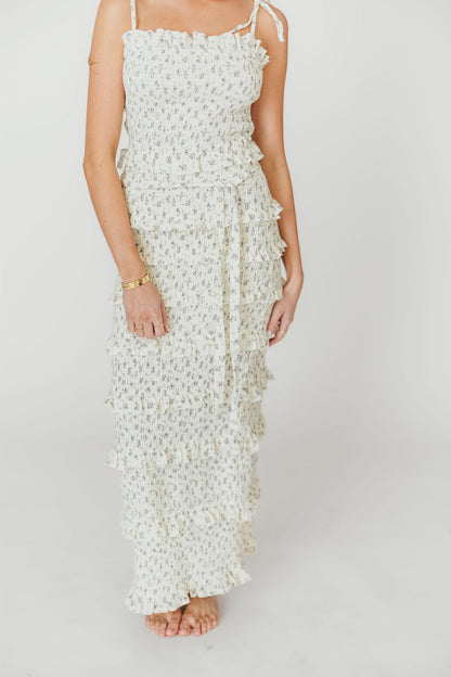 Harley Maxi Dress in Gray Floral - Bump Friendly