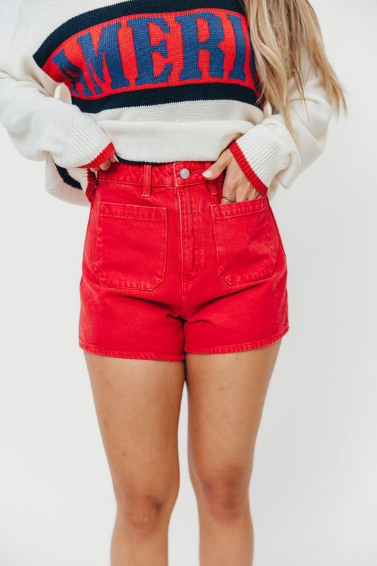 ROLLAS Mirage Short with Sailor Pockets in Red