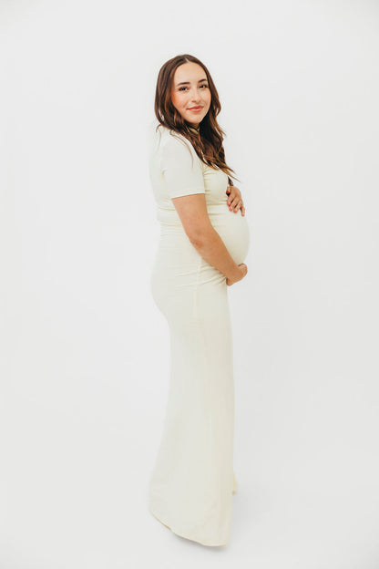 Ellis Maxi Dress in Ivory - Bump Friendly