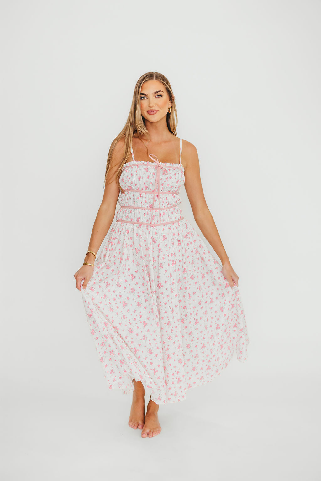 Vanessa Midi Dress in Pink