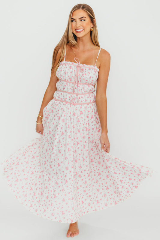 Vanessa Midi Dress in Pink