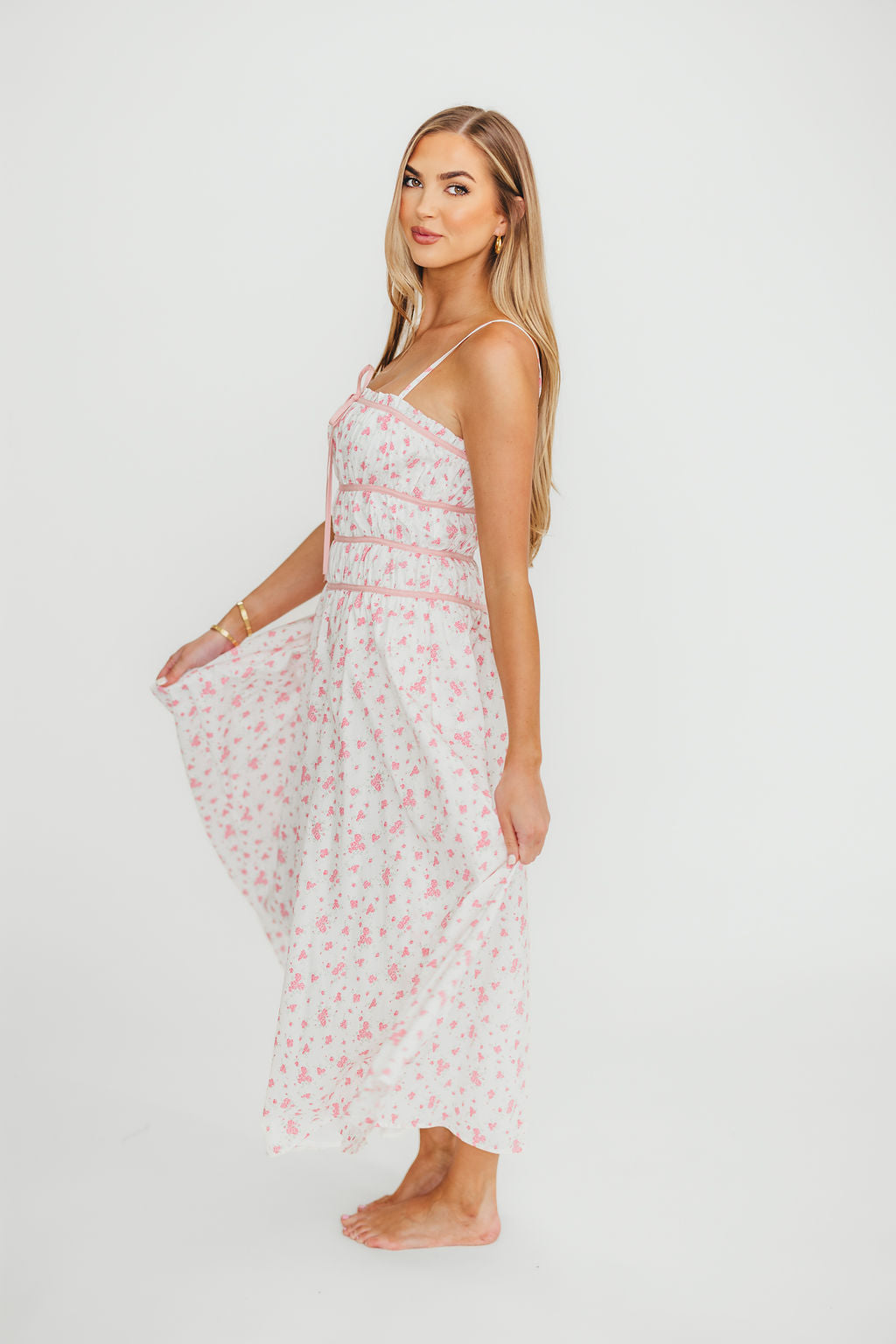 Vanessa Midi Dress in Pink