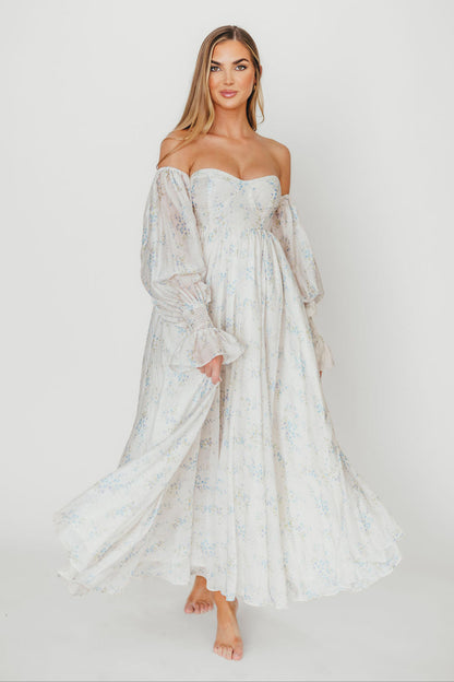 Dear Skye Floral Dress in Blue
