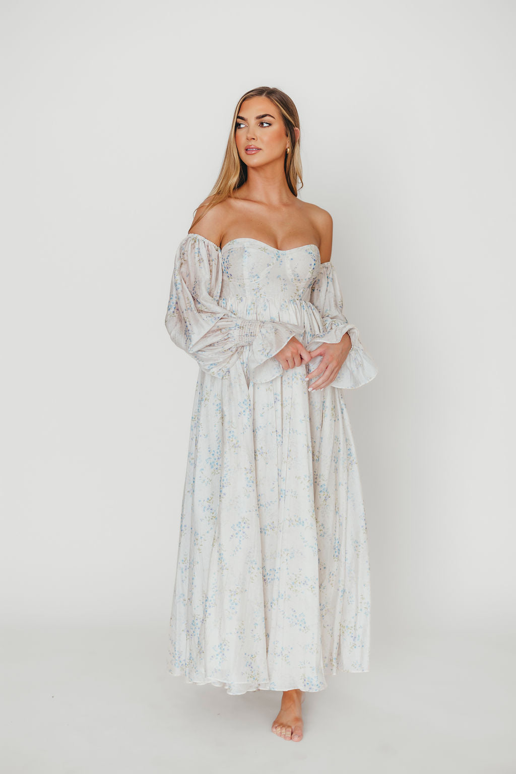 Dear Skye Floral Dress in Blue