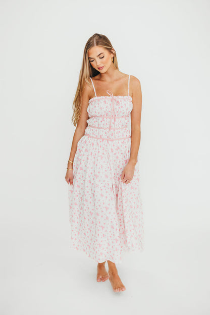 Vanessa Midi Dress in Pink