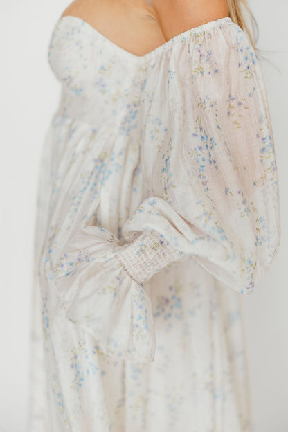 Dear Skye Floral Dress in Blue