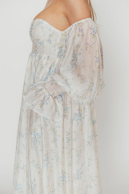 Dear Skye Floral Dress in Blue