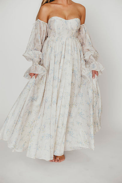 Dear Skye Floral Dress in Blue